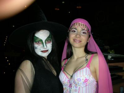 Anta and Irini, the witch makeup my sis made for me